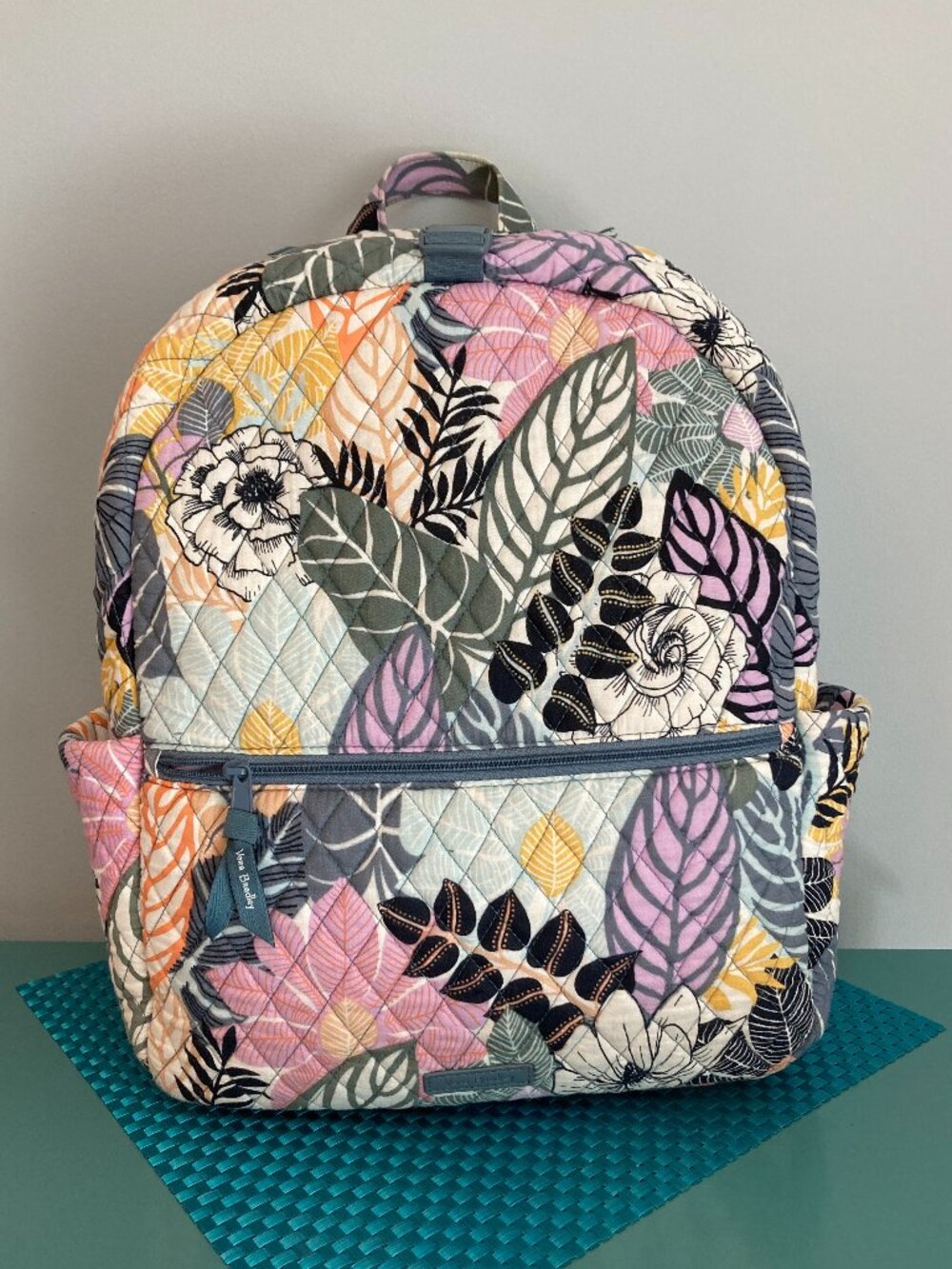 Vera Bradley Essential Lg Backpack Palm Floral with Laptop Compartment